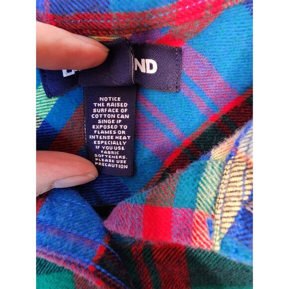 Land's End‎ Womens Size 10 Cotton Multicolor Plaid Flannel Shirt Long Sleeve Top - Picture 3 of 5